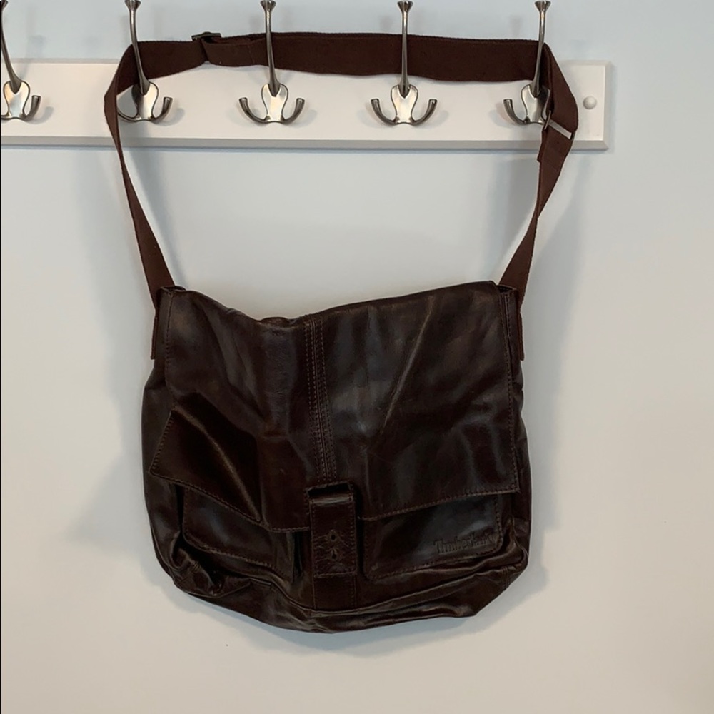 Timberland leather messenger bag